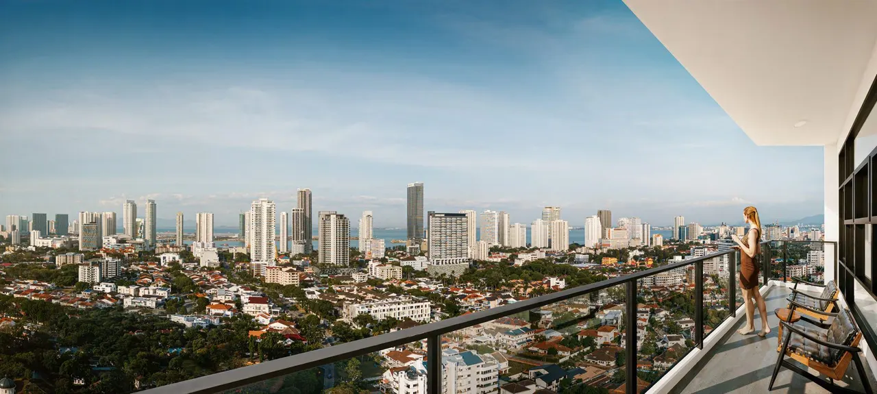 Cantonment Residence 阳台城市与海景效果图