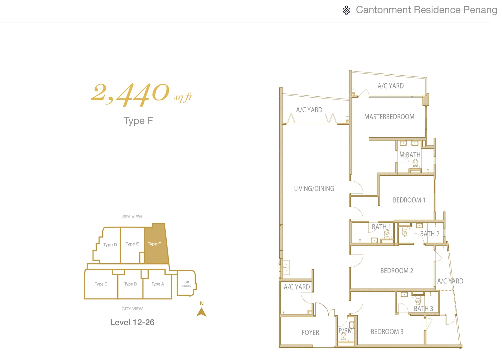 Cantonment Residence Type F floor plan
